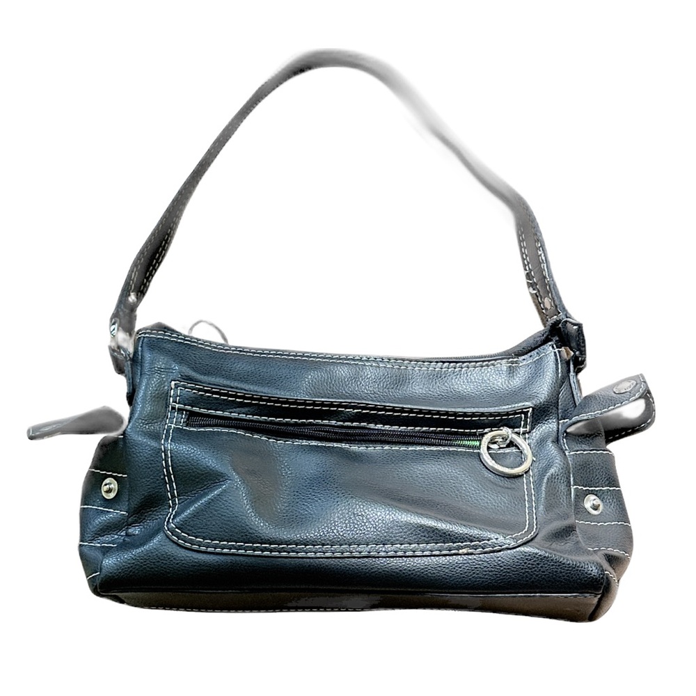 90s Downtown Indie Tech Grunge Slouchy Pebbled Black & White Vegan Shoulder Bag